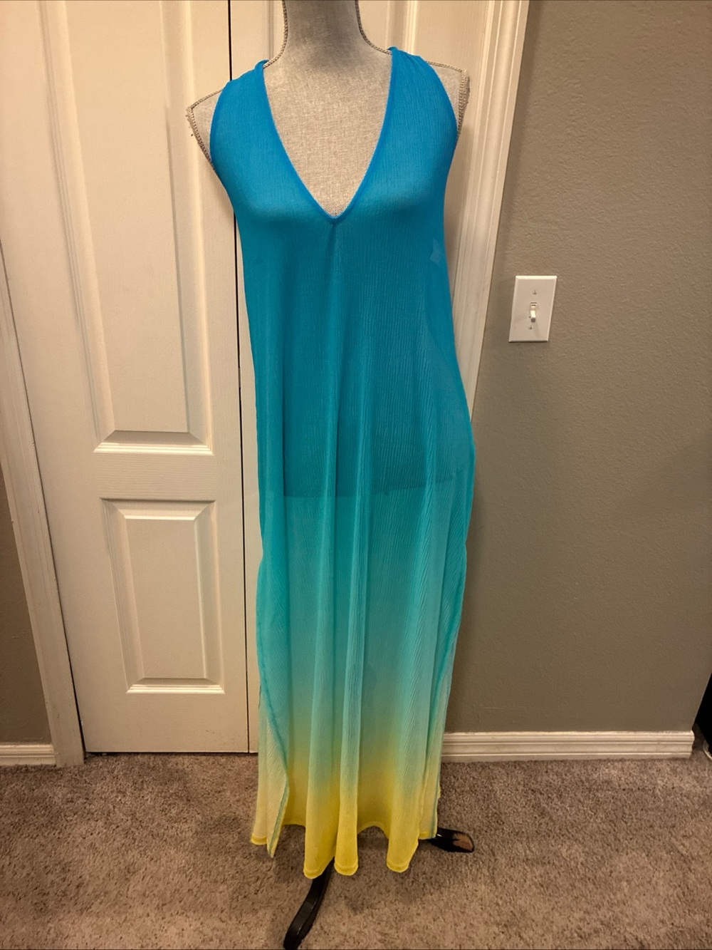 Trina turk ladies halter mesh swim suit cover dress size medium